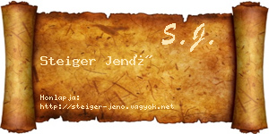 Steiger Jenő névjegykártya